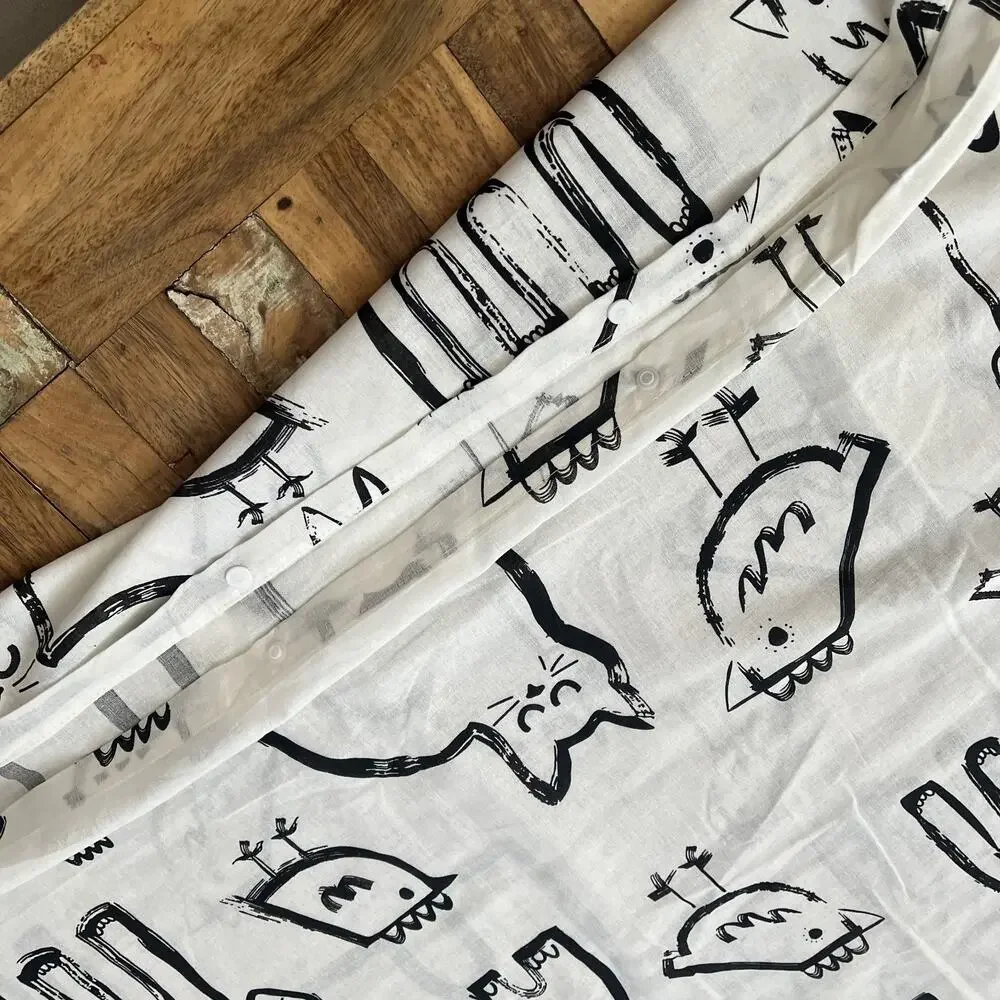 IKEA PURPURBRÄCKA Duvet Cover 218 x 218 cm White Animal Pattern
